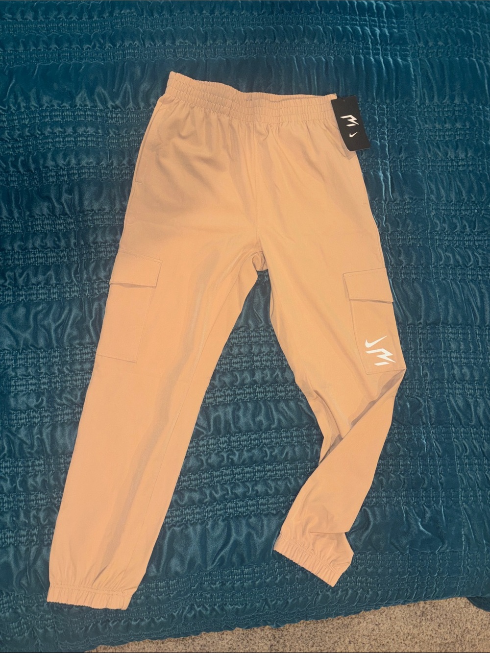 Nike Peach Cargo Joggers with White Logo